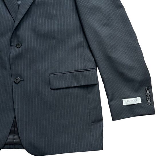 🆕Concepts By Claiborne Men’s Black Pinstripe Blazer Jacket - Picture 6 of 14